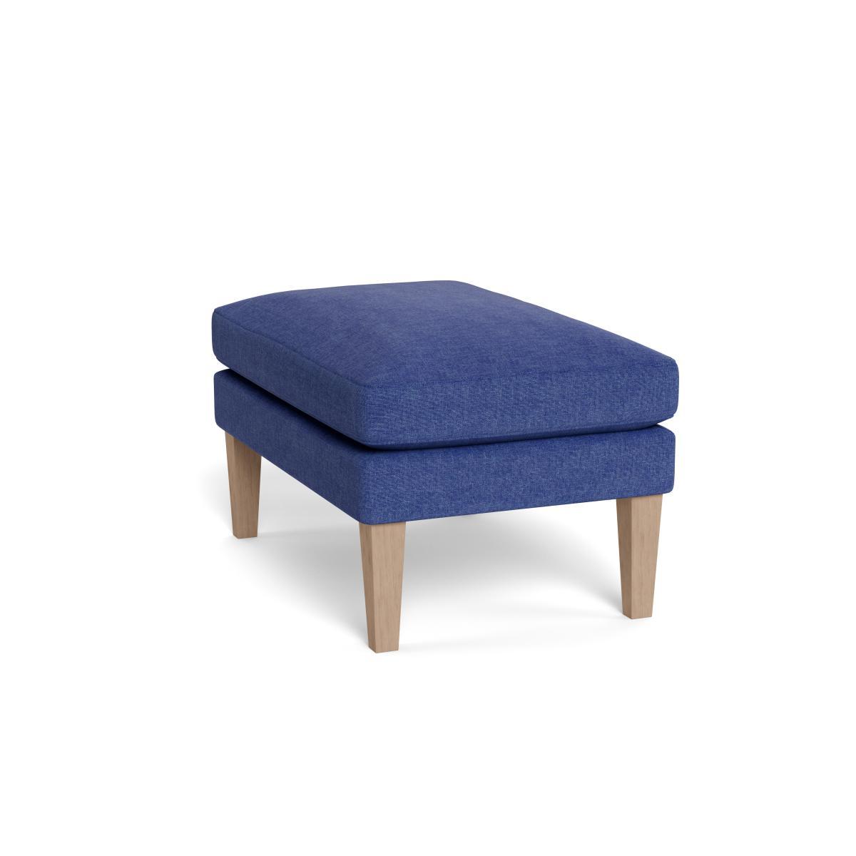 Heal's Wallis Ottoman Brushed Cotton Cobalt Tinted Ash Feet - Heal's UK Furniture – image 4