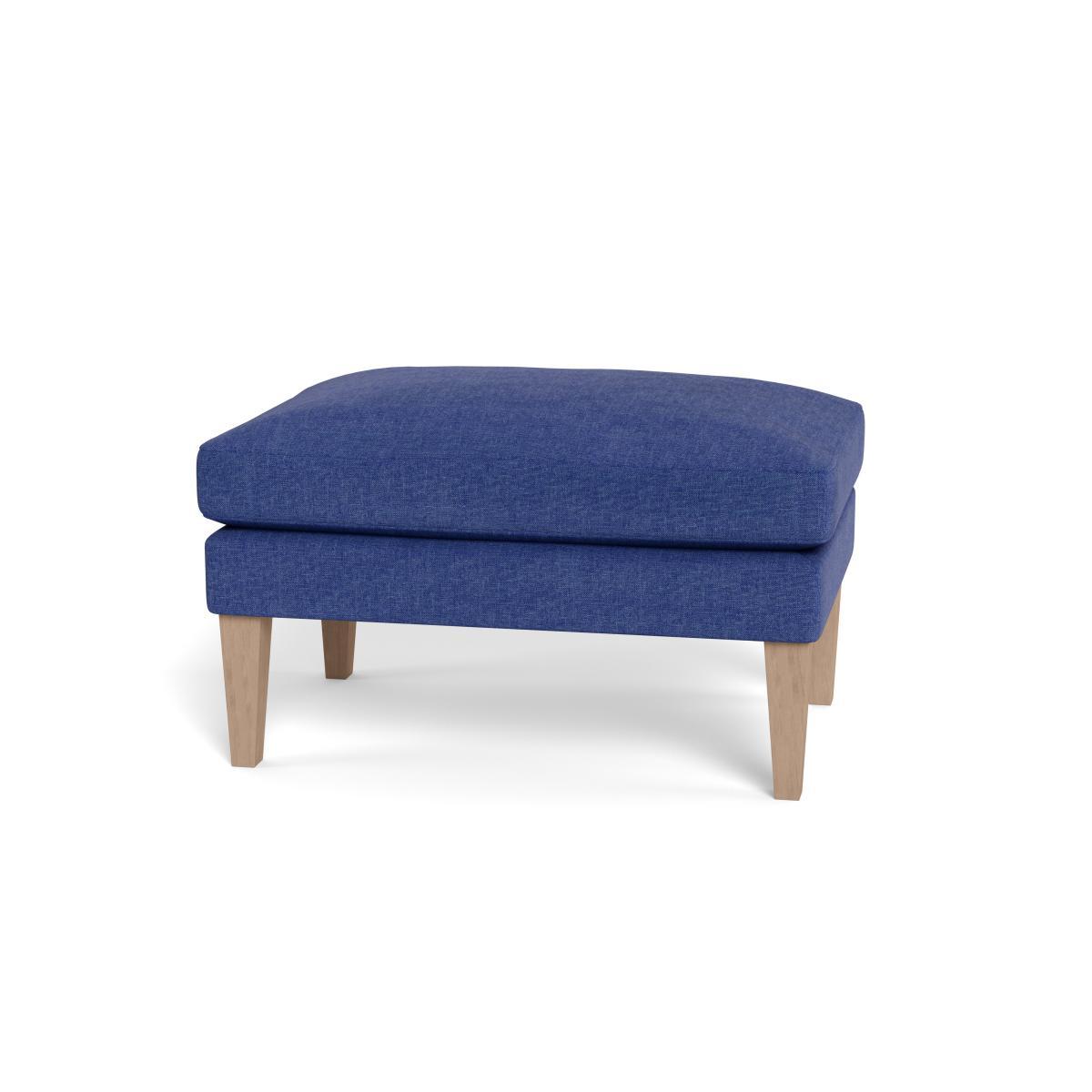 Heal's Wallis Ottoman Brushed Cotton Cobalt Tinted Ash Feet - Heal's UK Furniture – image 5