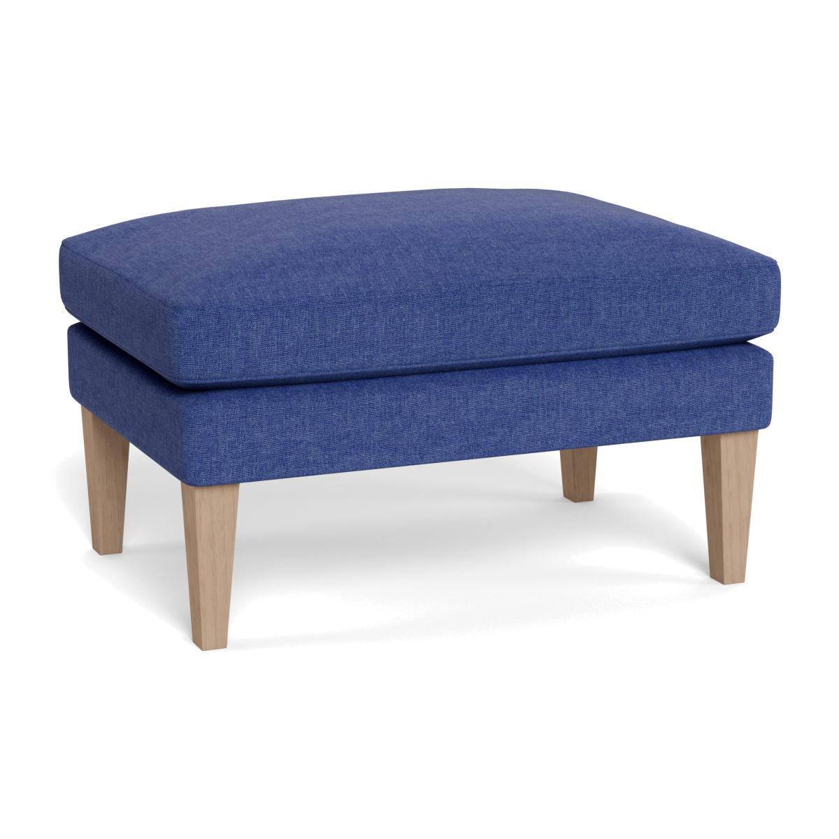 Heal's Wallis Ottoman Brushed Cotton Cobalt Tinted Ash Feet - Heal's UK Furniture – image 1
