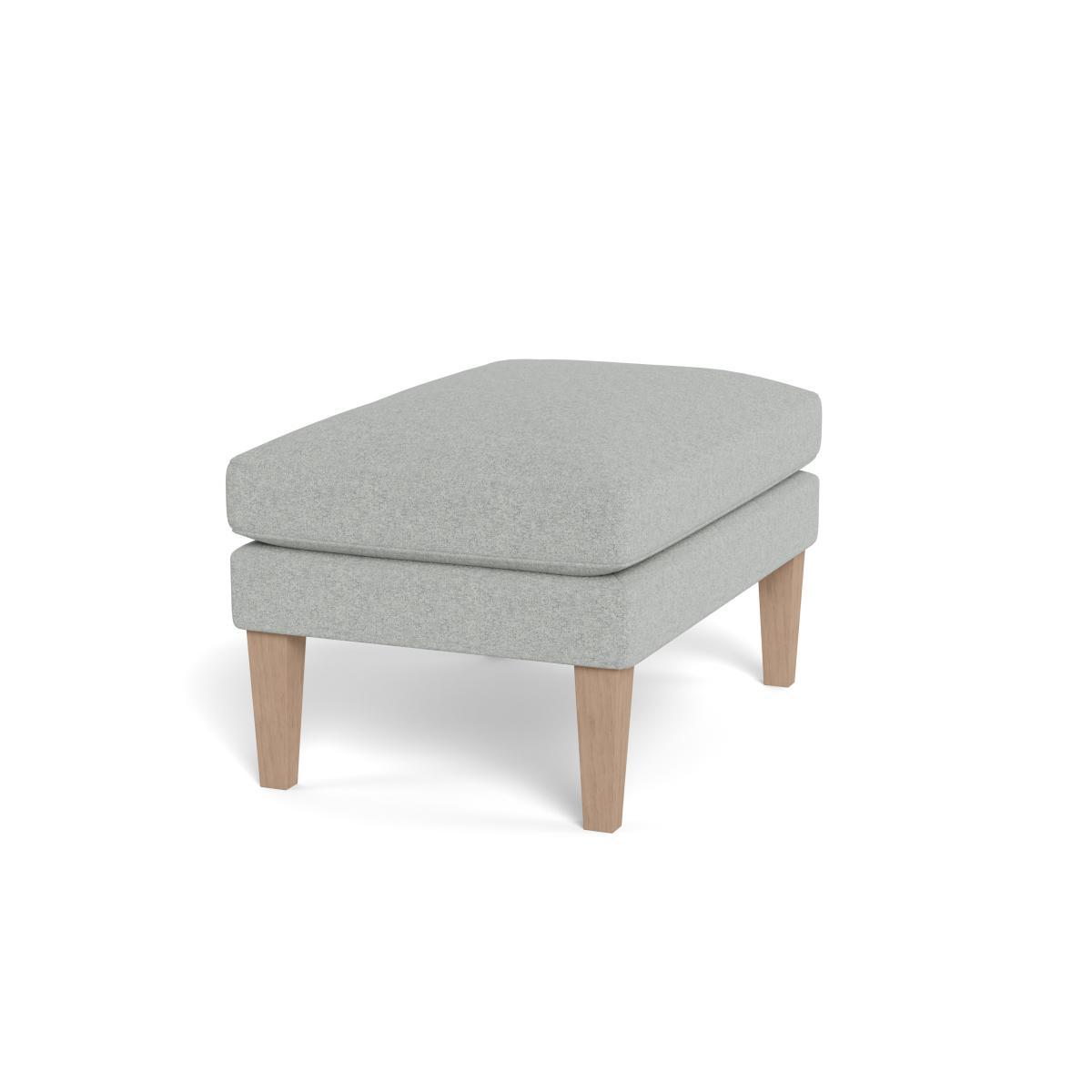 Heal's Wallis Ottoman Melton Wool Limestone Natural Feet - Heal's UK Furniture – image 2