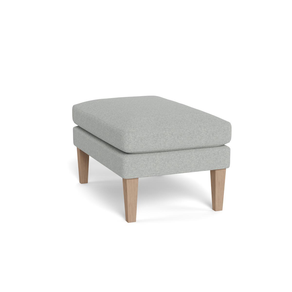 Heal's Wallis Ottoman Melton Wool Limestone Natural Feet - Heal's UK Furniture – image 4
