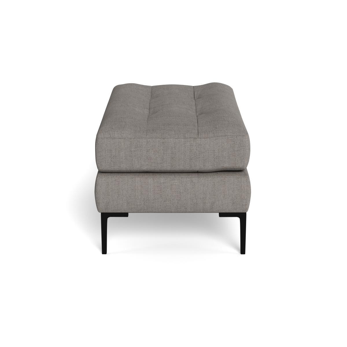 Heal's Eton Footstool Broad Weave Pebble Brass Feet - Heal's UK Furniture – image 3