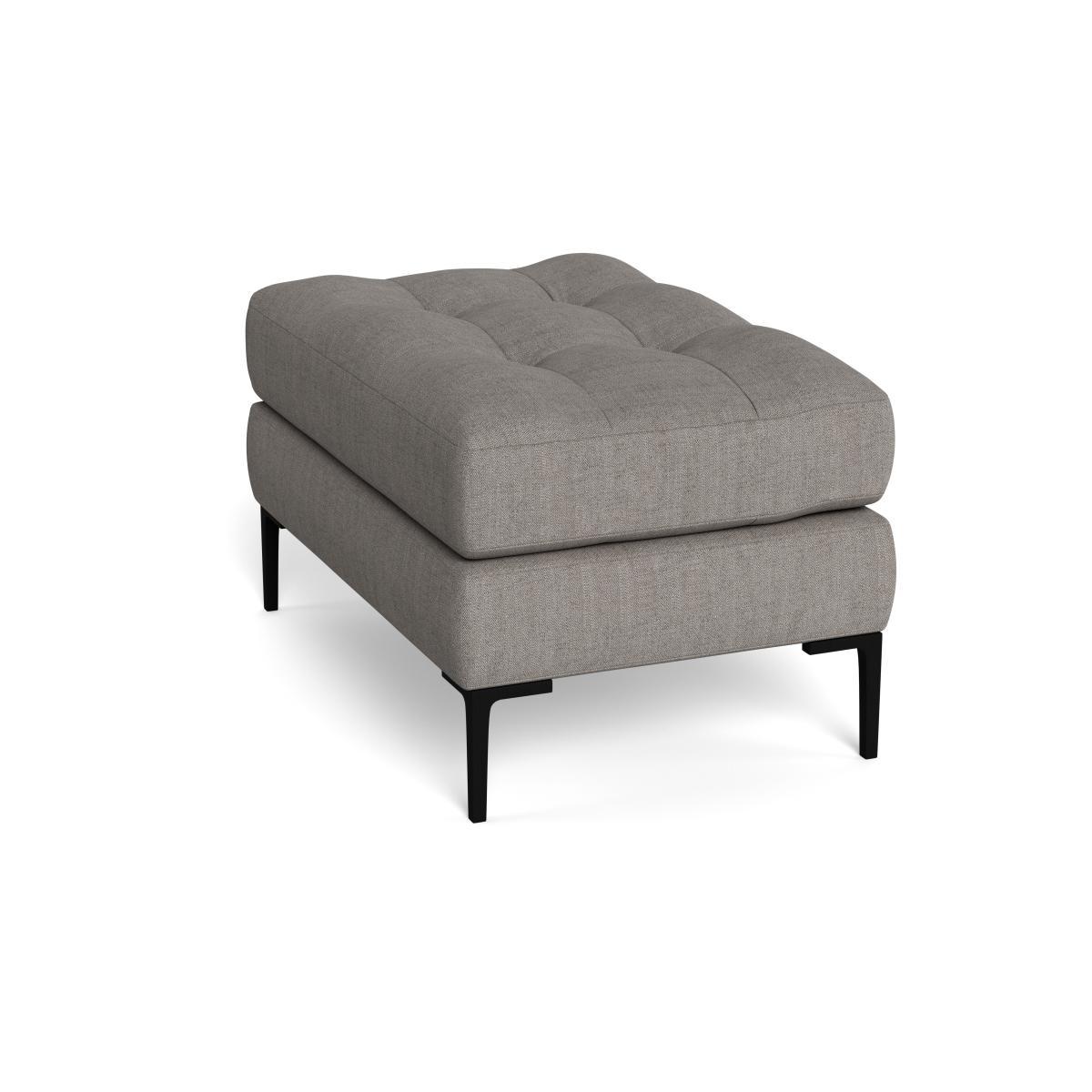 Heal's Eton Footstool Broad Weave Pebble Brass Feet - Heal's UK Furniture – image 4