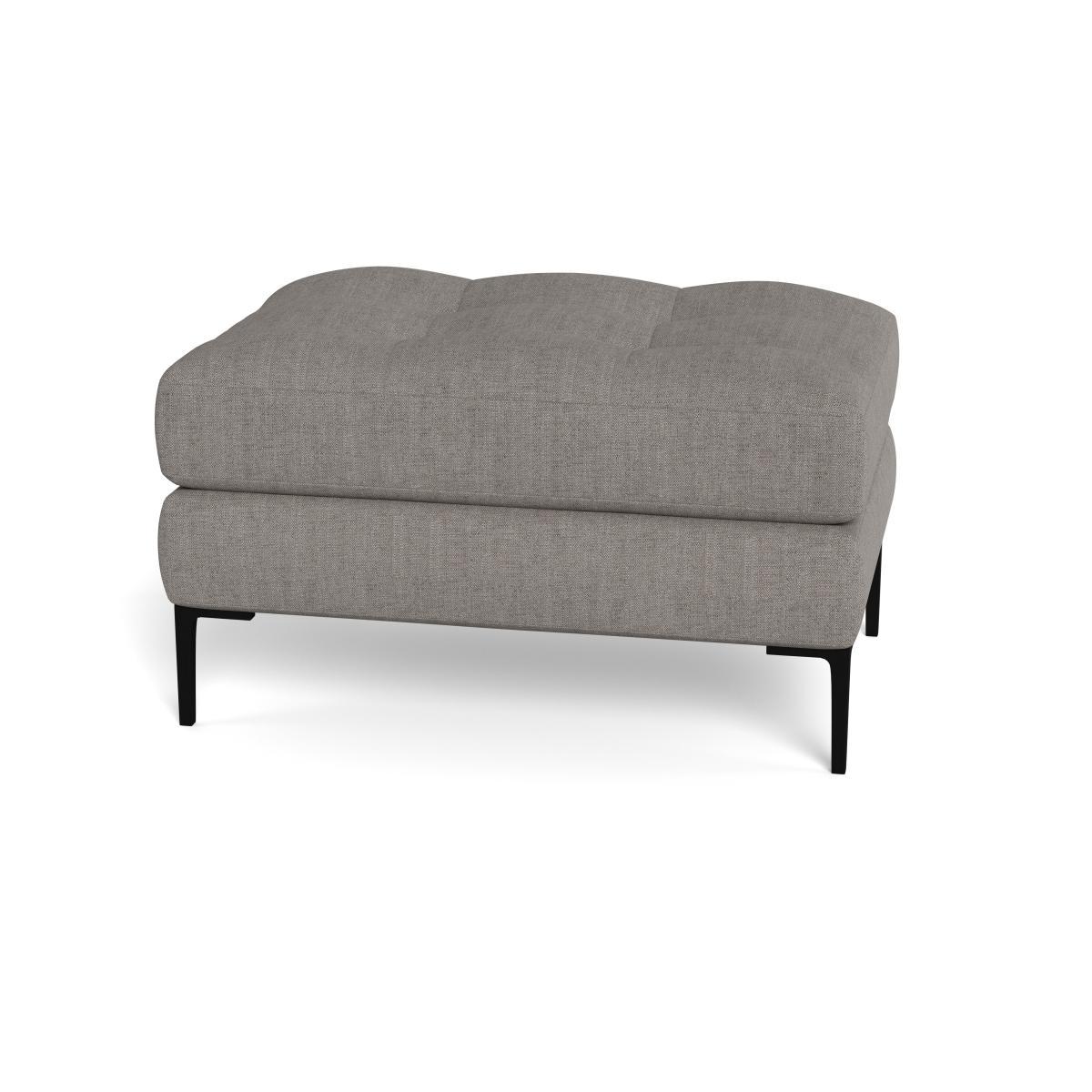 Heal's Eton Footstool Broad Weave Pebble Brass Feet - Heal's UK Furniture – image 5