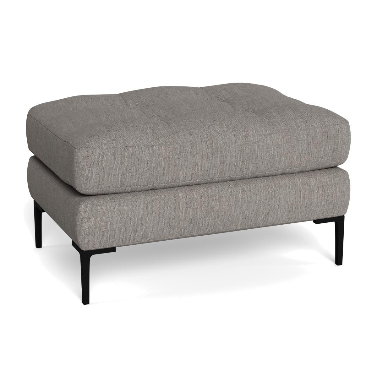 Heal's Eton Footstool Broad Weave Pebble Brass Feet - Heal's UK Furniture – image 1