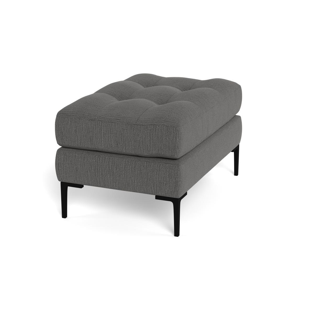 Heal's Eton Footstool Smart Linen Mix Grey Brass Feet - Heal's UK Furniture – image 2