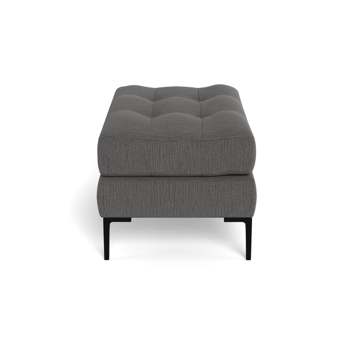 Heal's Eton Footstool Smart Linen Mix Grey Brass Feet - Heal's UK Furniture – image 3