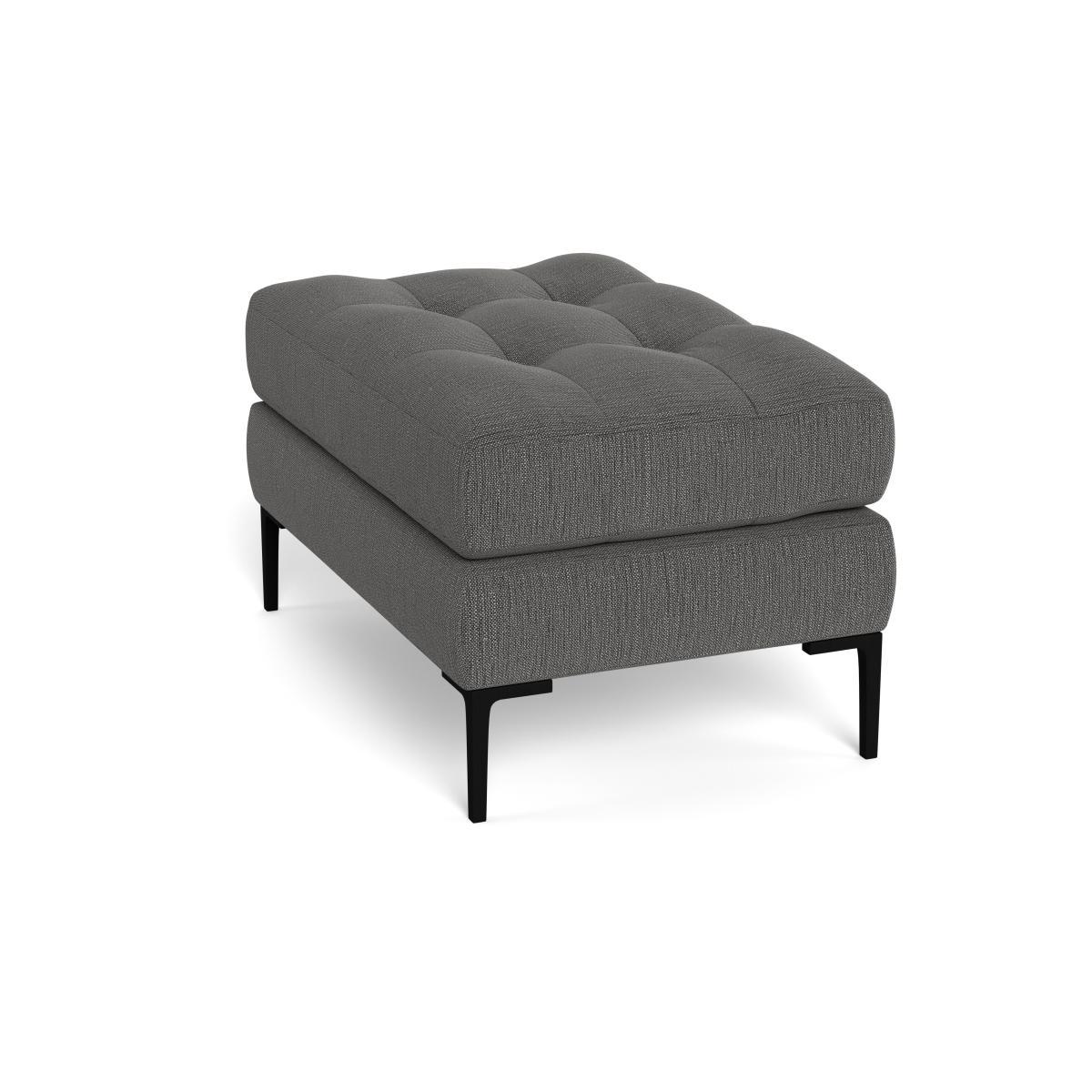 Heal's Eton Footstool Smart Linen Mix Grey Brass Feet - Heal's UK Furniture – image 4