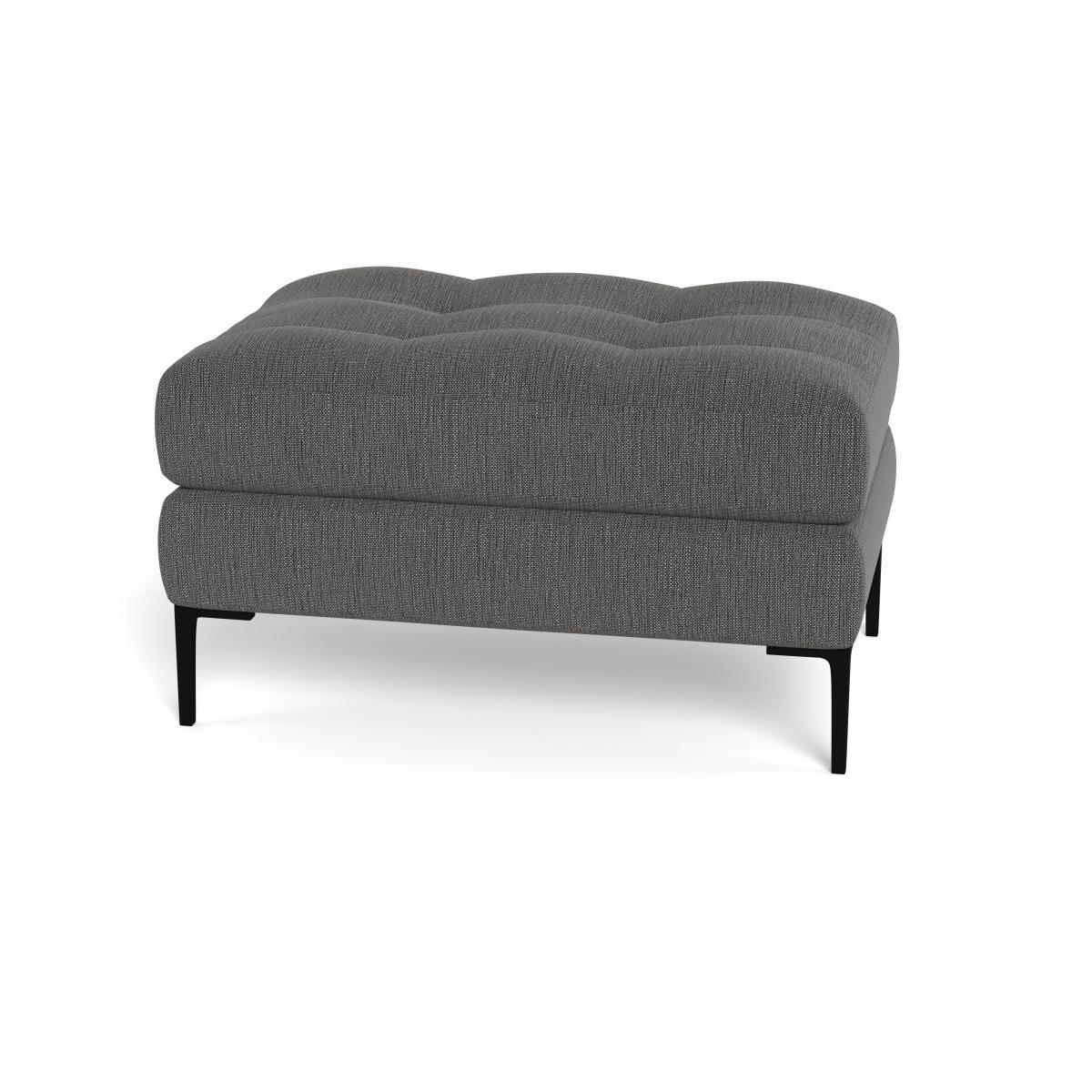 Heal's Eton Footstool Smart Linen Mix Grey Brass Feet - Heal's UK Furniture – image 5