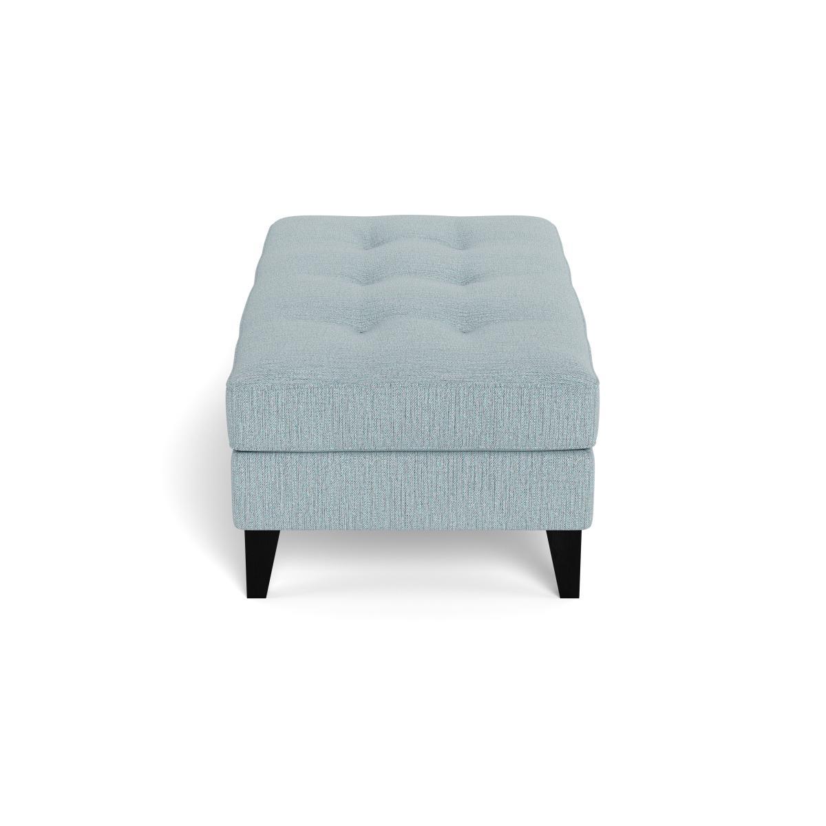 Heal's Mistral Footstool Smart Linen Mix Duck Egg Natural Feet - Heal's UK Furniture – image 3