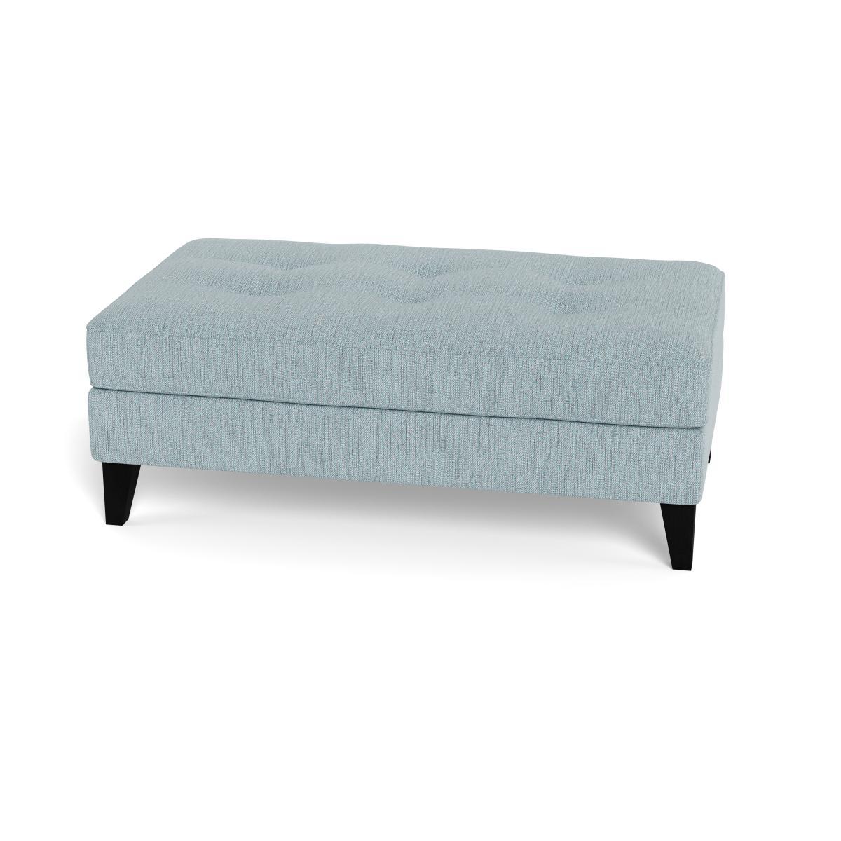 Heal's Mistral Footstool Smart Linen Mix Duck Egg Natural Feet - Heal's UK Furniture – image 5