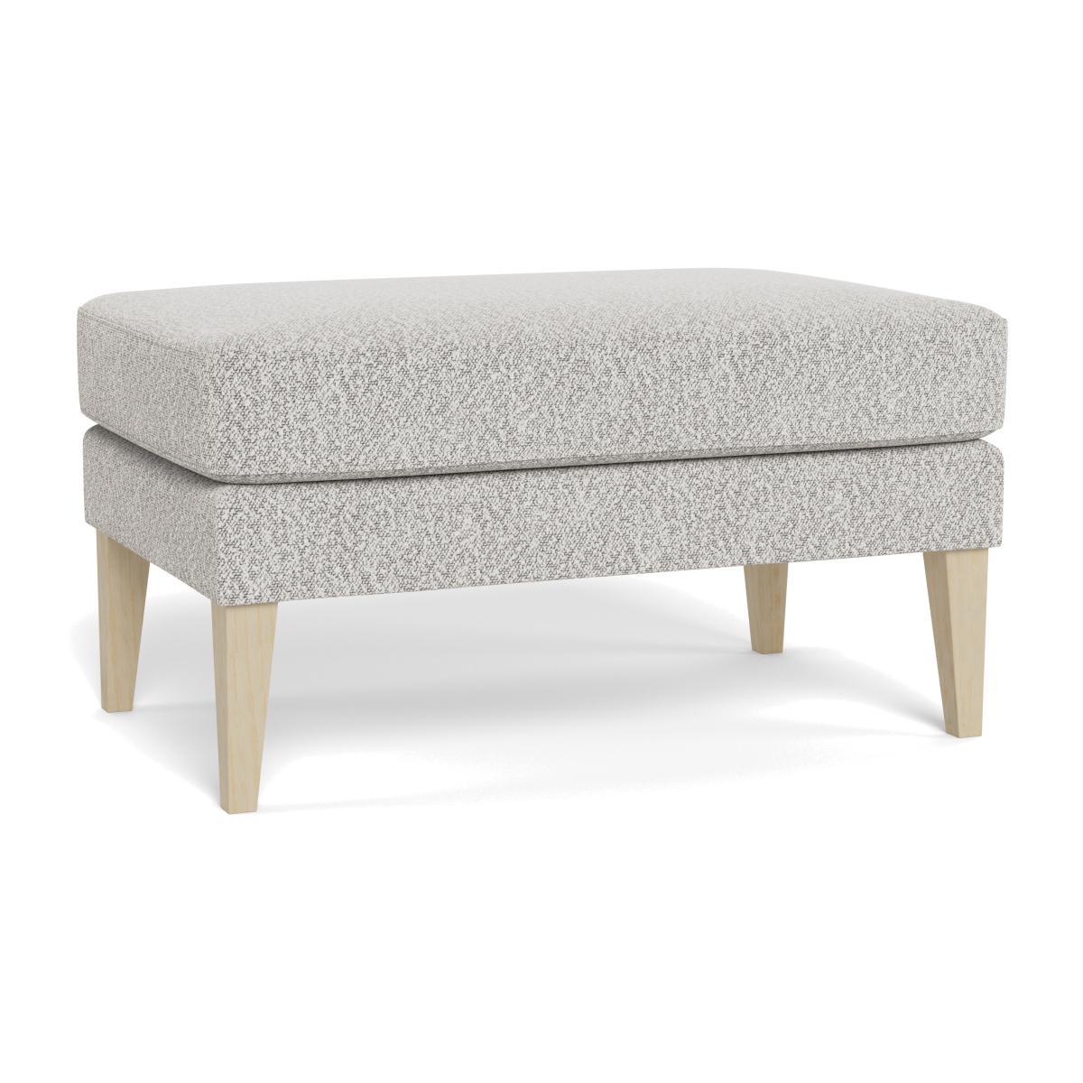 Heal's Richmond Ottoman Chunky Boucle Ecru Black Feet - Heal's UK Furniture – image 1
