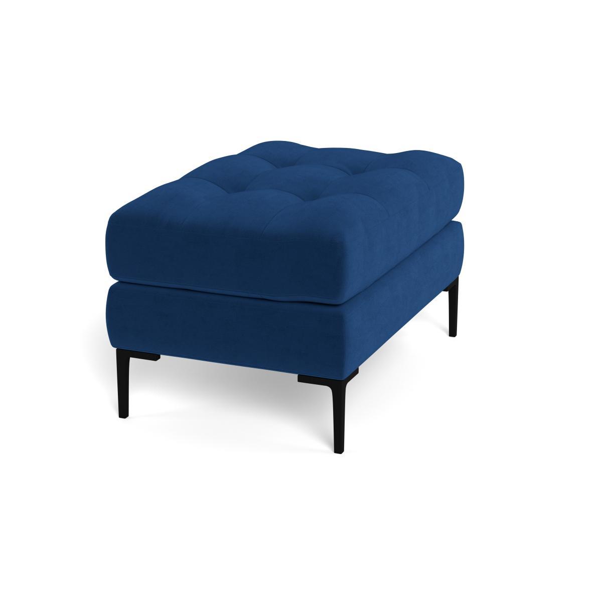 Heal's Eton Footstool Velvet Petrol Brass Feet - Heal's UK Furniture – image 2