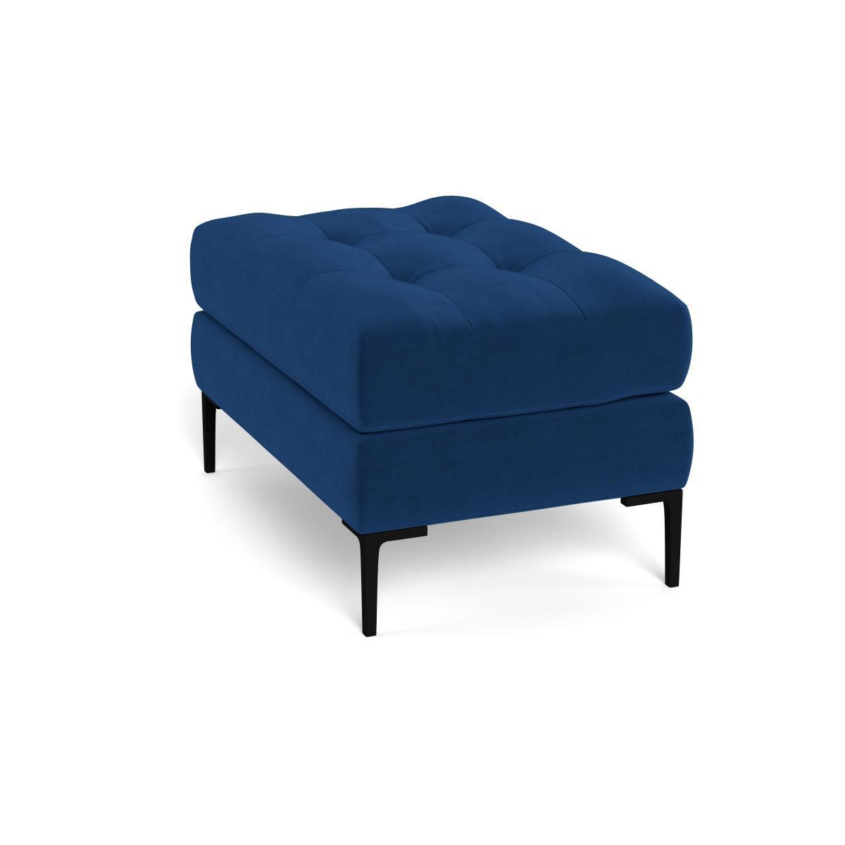 Heal's Eton Footstool Velvet Petrol Brass Feet - Heal's UK Furniture – image 4