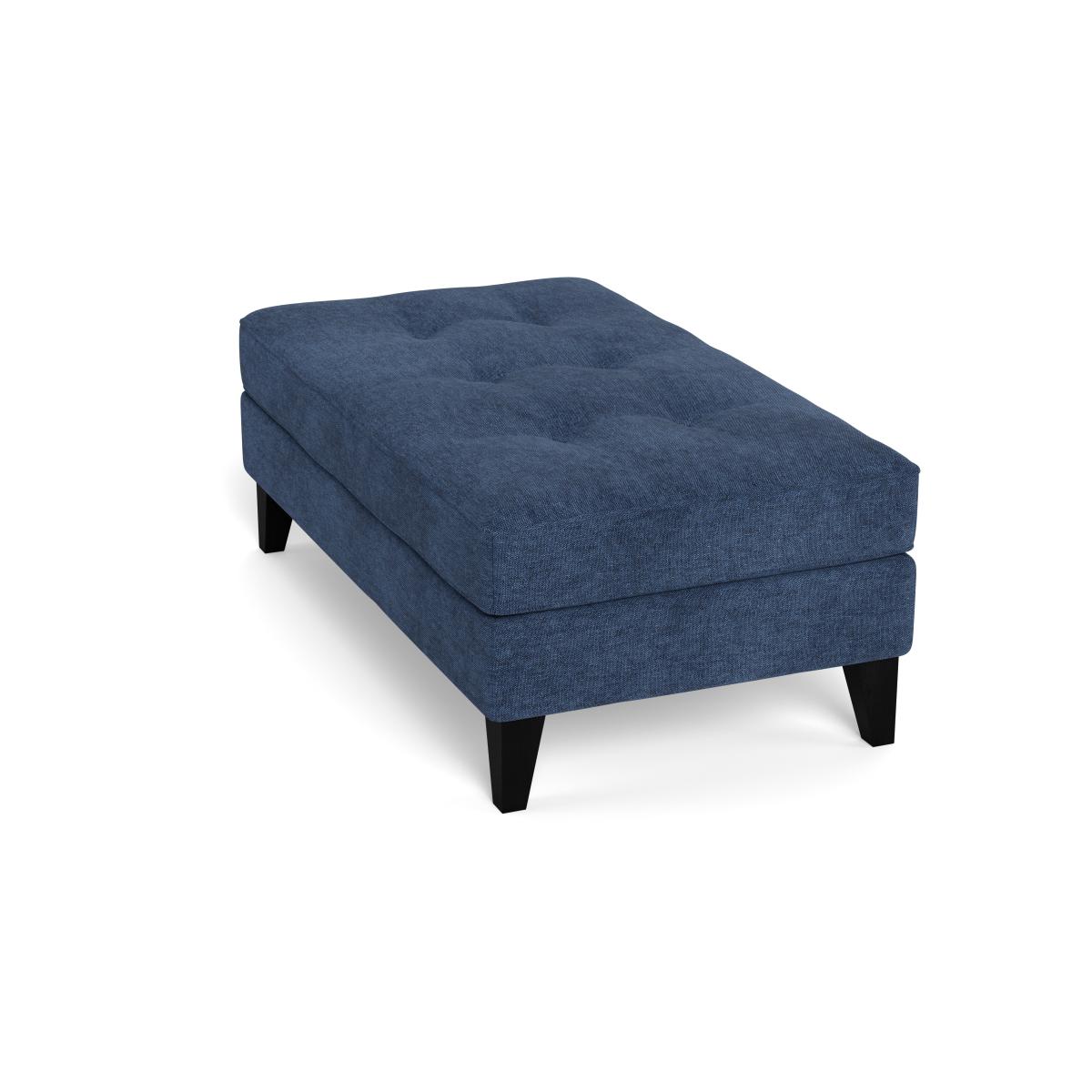 Heal's Mistral Footstool Broad Weave Lagoon Black Feet – image 4