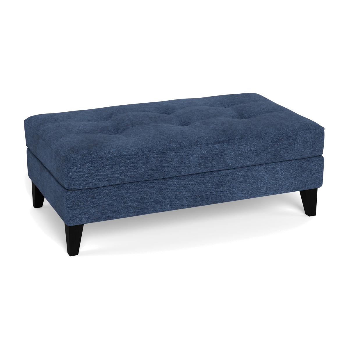 Heal's Mistral Footstool Broad Weave Lagoon Black Feet – image 1
