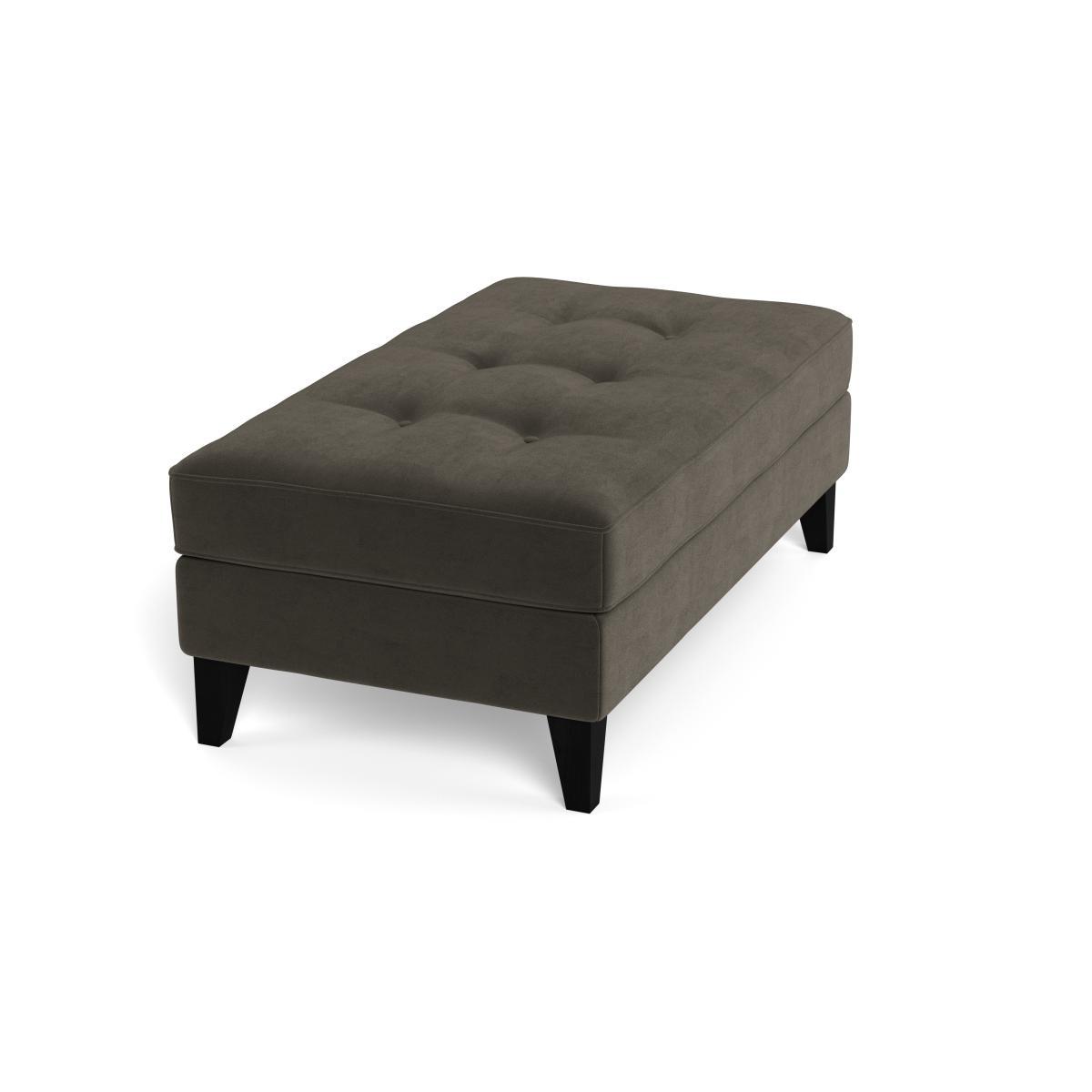 Heal's Mistral Footstool Velvet Charcoal Black Feet - Heal's UK Furniture – image 2
