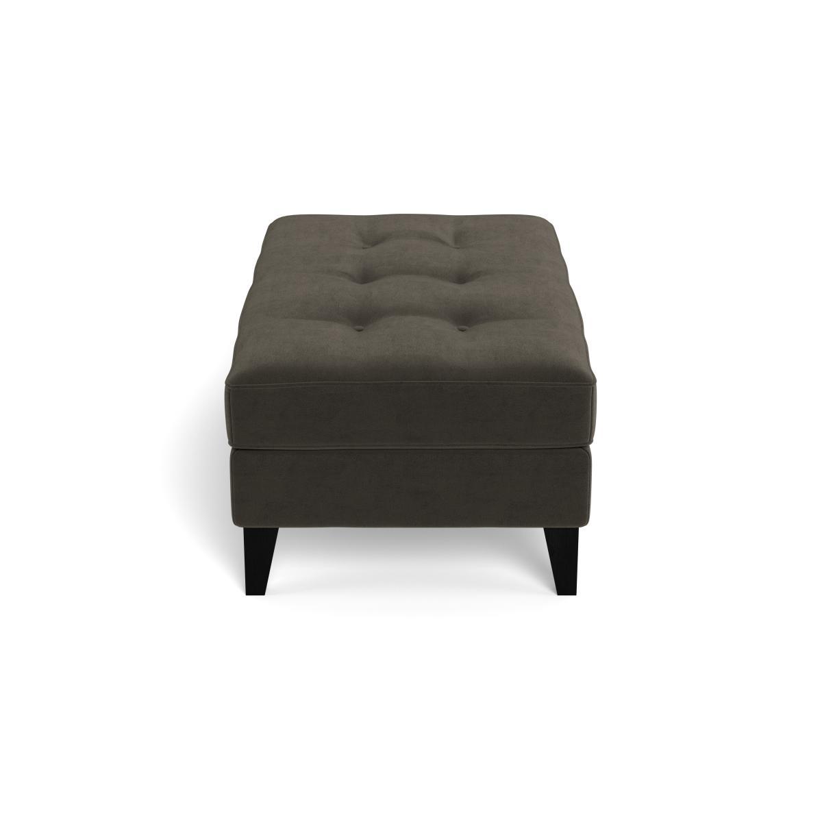 Heal's Mistral Footstool Velvet Charcoal Black Feet - Heal's UK Furniture – image 3