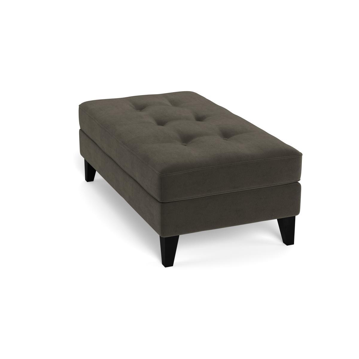 Heal's Mistral Footstool Velvet Charcoal Black Feet - Heal's UK Furniture – image 4