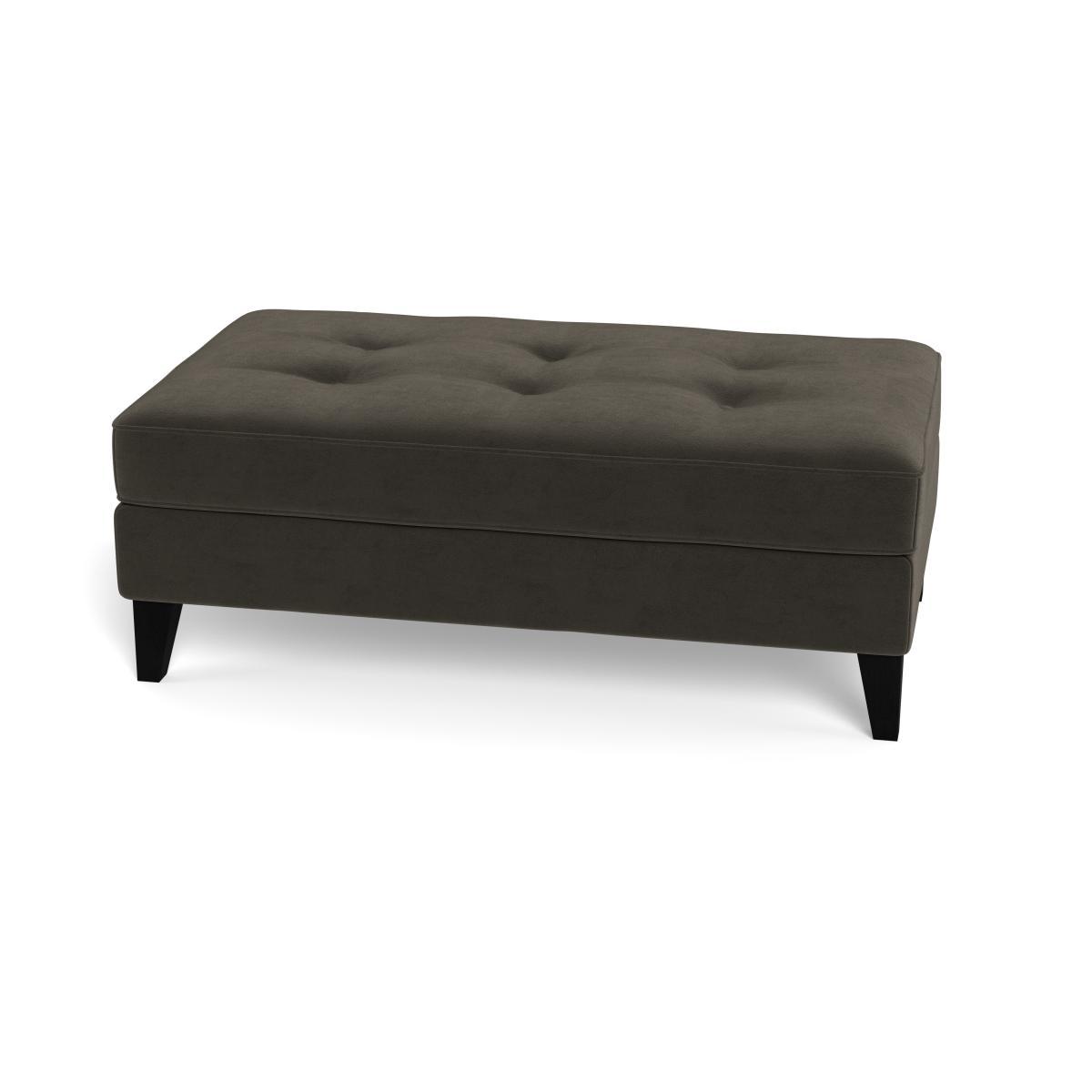 Heal's Mistral Footstool Velvet Charcoal Black Feet - Heal's UK Furniture – image 5