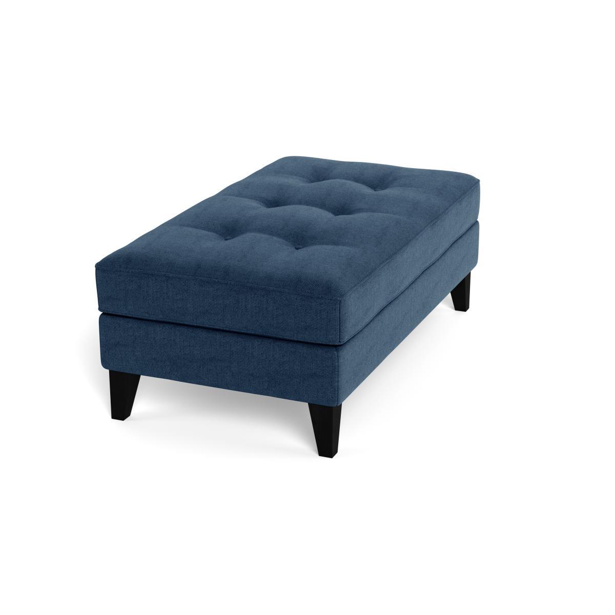 Heal's Mistral Footstool Capelo LinenCotton Inkspot Black Feet - Heal's UK Furniture – image 2