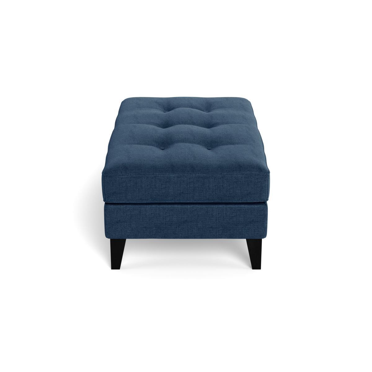 Heal's Mistral Footstool Capelo LinenCotton Inkspot Black Feet - Heal's UK Furniture – image 3