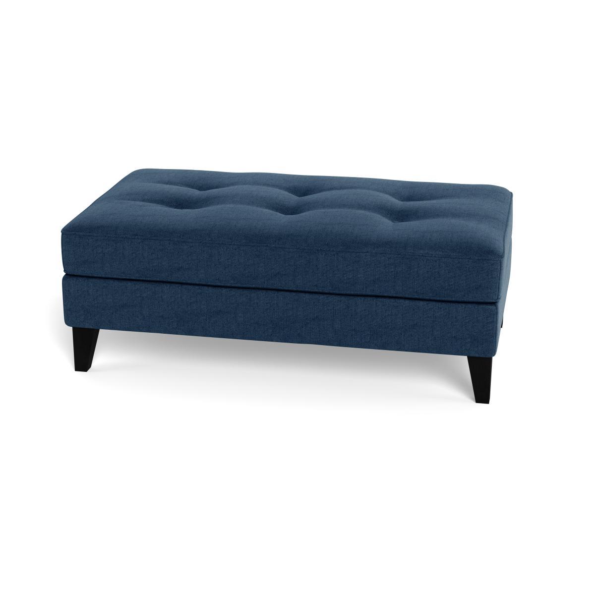 Heal's Mistral Footstool Capelo LinenCotton Inkspot Black Feet - Heal's UK Furniture – image 5