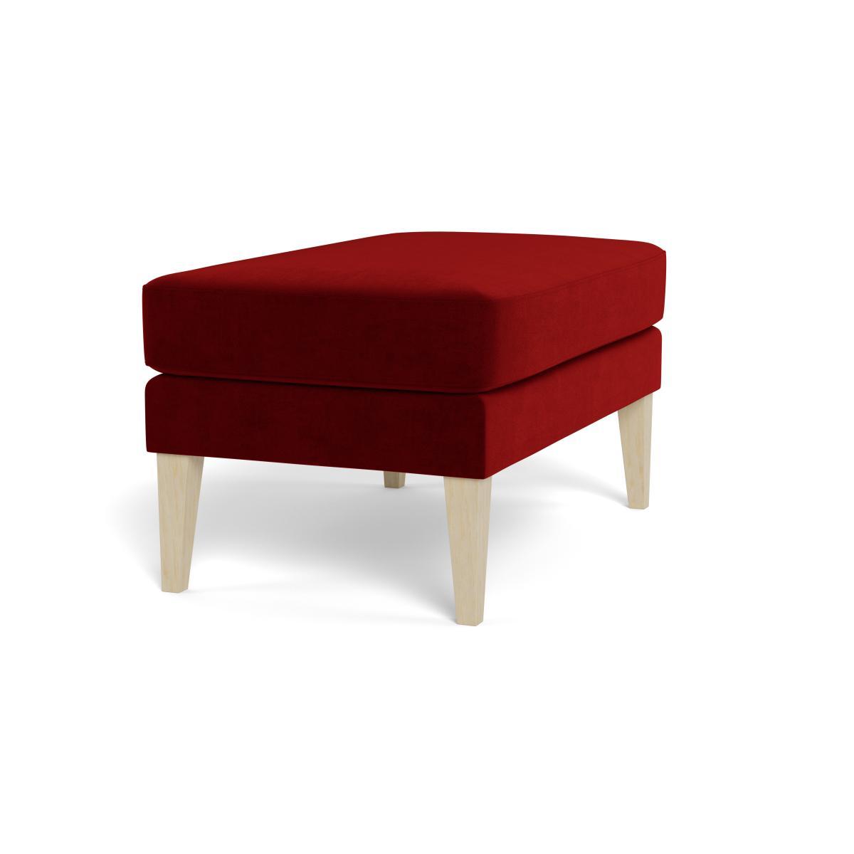 Heal's Richmond Ottoman Smart Luxe Velvet Mulberry Natural Ash Feet - Heal's UK Furniture – image 2