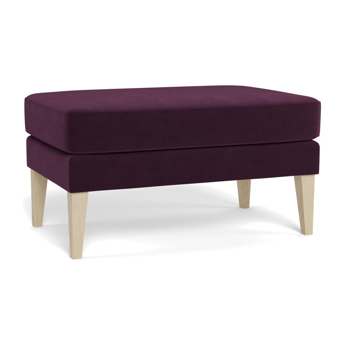Heal's Richmond Ottoman Velvet Grape Black Feet - Heal's UK Furniture – image 1