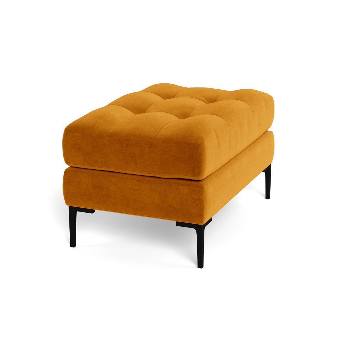 Heal's Eton Footstool Smart Luxe Velvet Cognac Brass Feet - Heal's UK Furniture – image 2