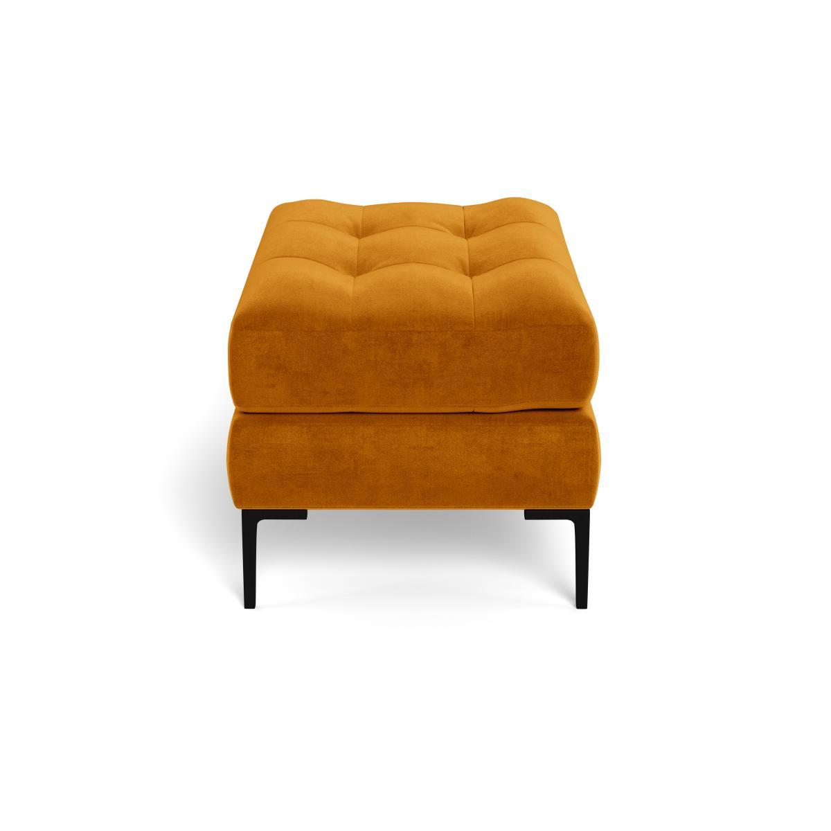 Heal's Eton Footstool Smart Luxe Velvet Cognac Brass Feet - Heal's UK Furniture – image 3