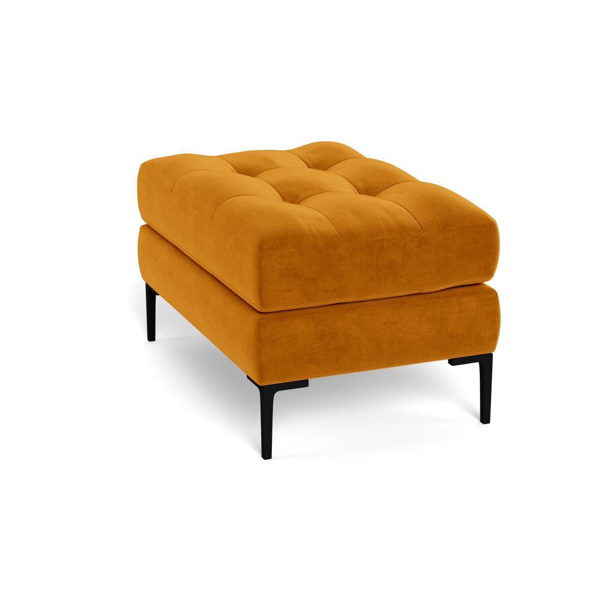 Heal's Eton Footstool Smart Luxe Velvet Cognac Brass Feet - Heal's UK Furniture – image 4