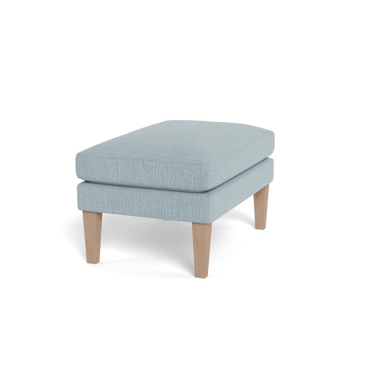 Heal's Wallis Ottoman Smart Linen Mix Duck Egg Black Feet - Heal's UK Furniture – image 2