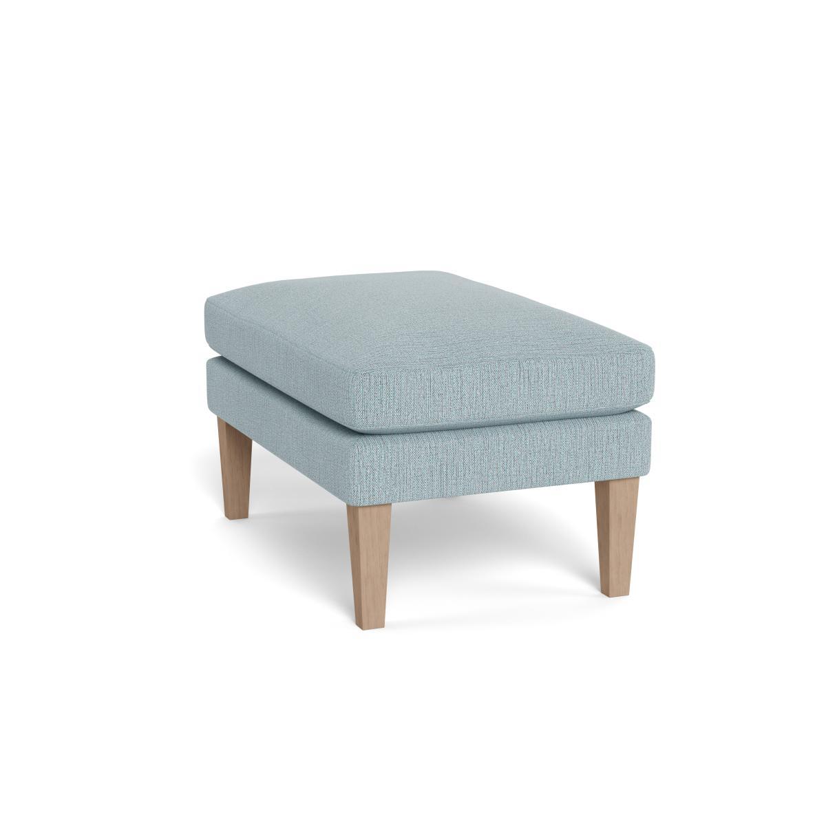 Heal's Wallis Ottoman Smart Linen Mix Duck Egg Black Feet - Heal's UK Furniture – image 4