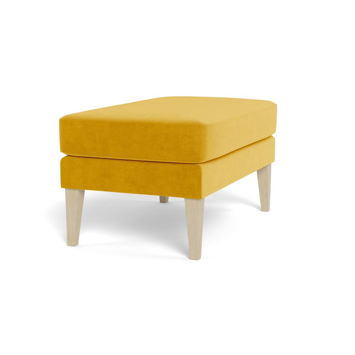 Heal's Richmond Ottoman Smart Luxe Velvet Canary Black Feet - Heal's UK Furniture – image 2