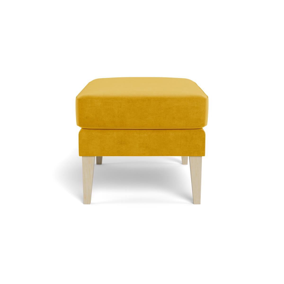 Heal's Richmond Ottoman Smart Luxe Velvet Canary Black Feet - Heal's UK Furniture – image 3