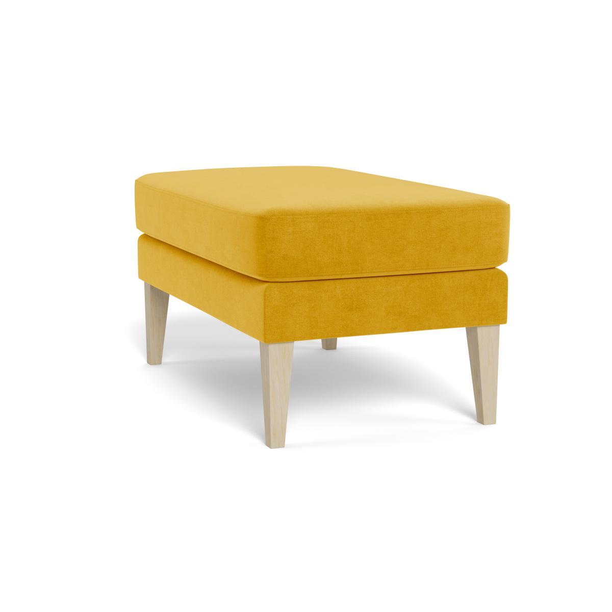 Heal's Richmond Ottoman Smart Luxe Velvet Canary Black Feet - Heal's UK Furniture – image 4