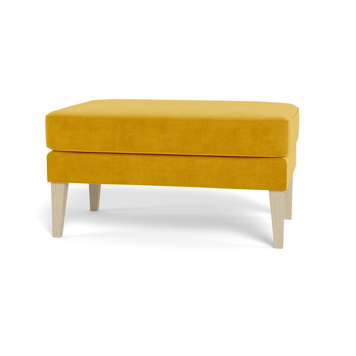 Heal's Richmond Ottoman Smart Luxe Velvet Canary Black Feet - Heal's UK Furniture – image 5