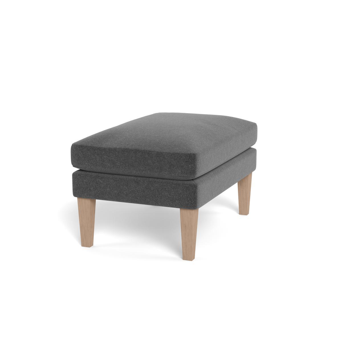 Heal's Wallis Ottoman Melton Wool Granite Black Feet - Heal's UK Furniture – image 2