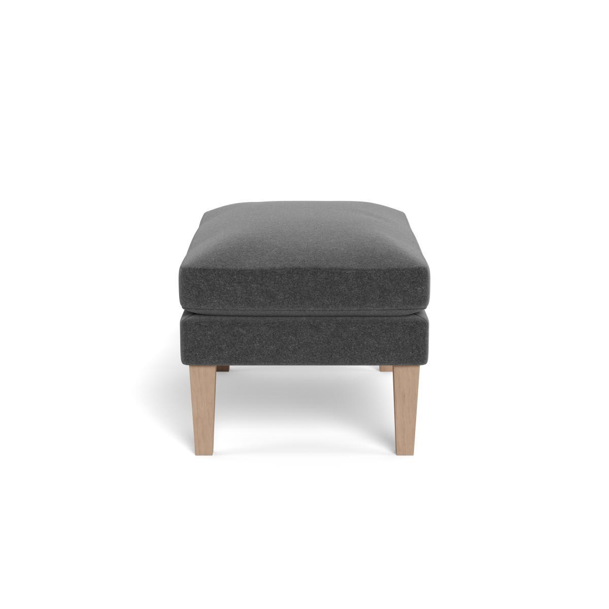 Heal's Wallis Ottoman Melton Wool Granite Black Feet - Heal's UK Furniture – image 3
