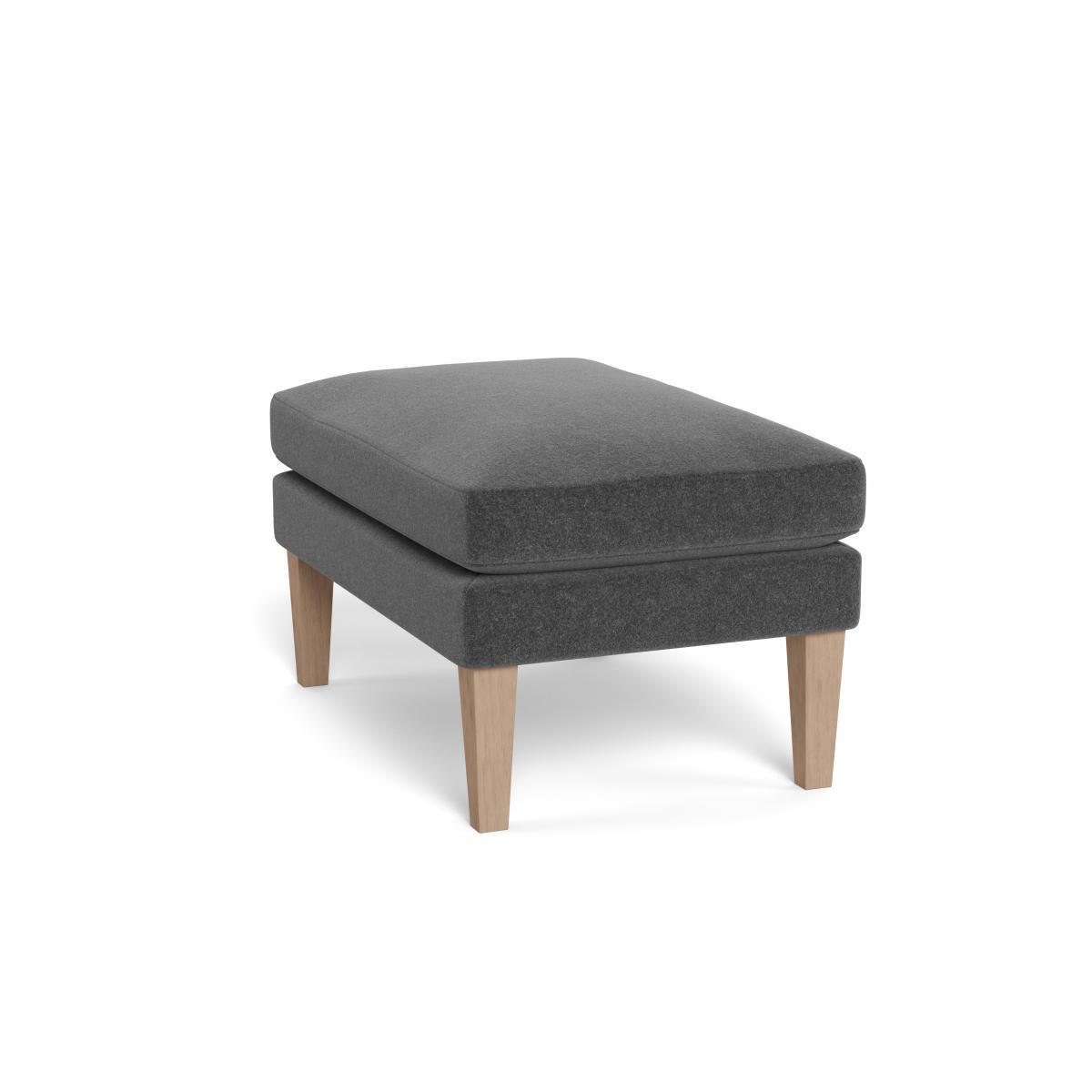 Heal's Wallis Ottoman Melton Wool Granite Black Feet - Heal's UK Furniture – image 4