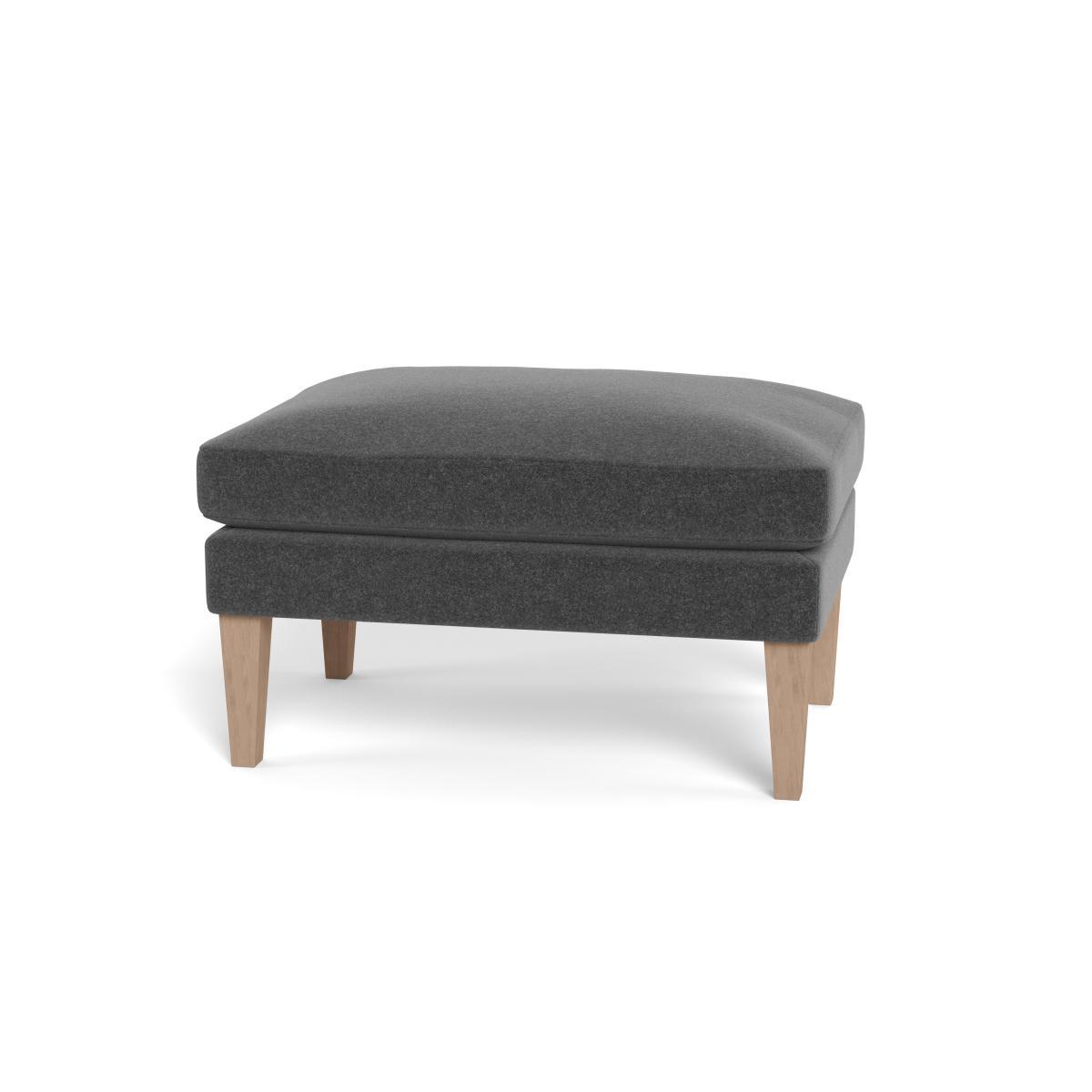 Heal's Wallis Ottoman Melton Wool Granite Black Feet - Heal's UK Furniture – image 5