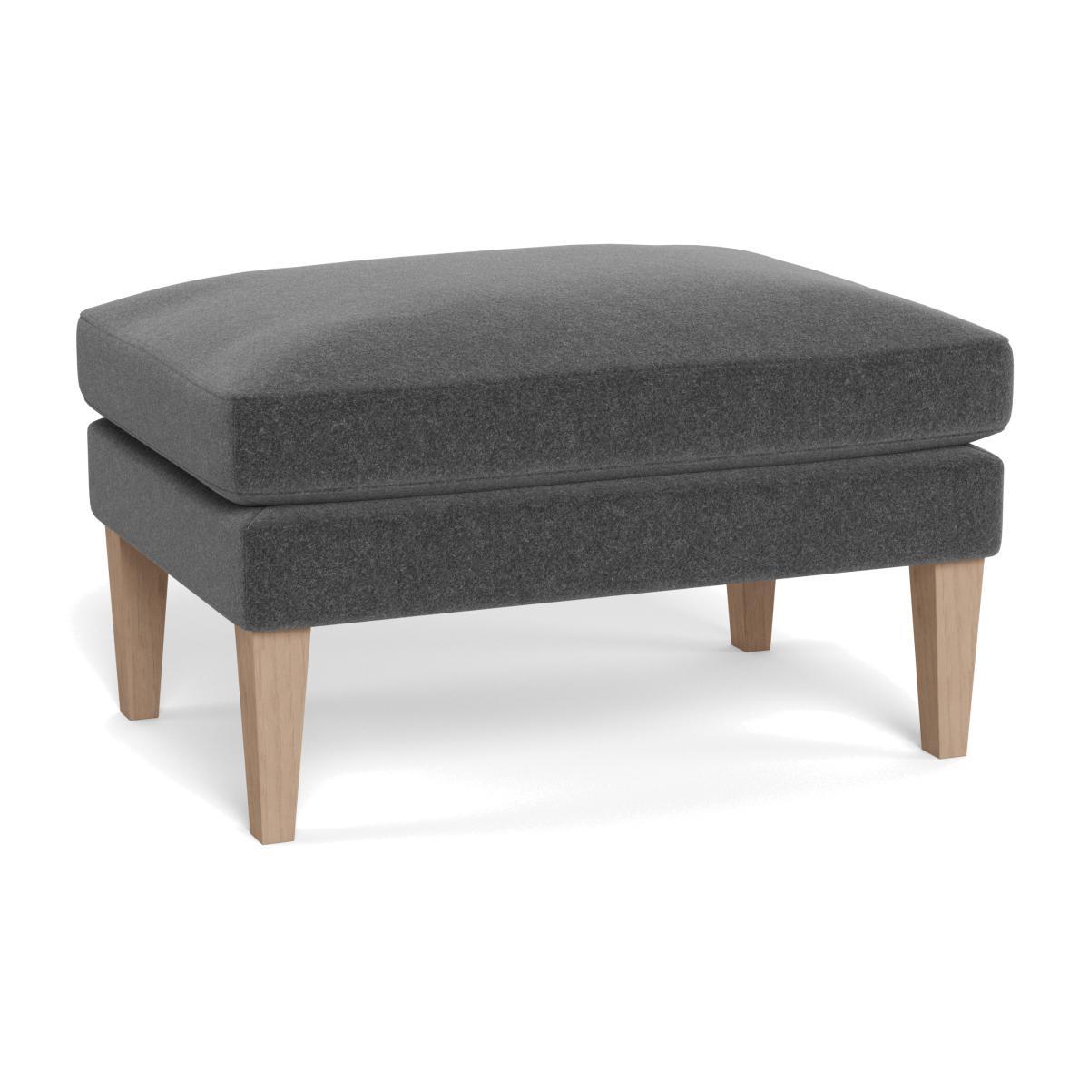 Heal's Wallis Ottoman Melton Wool Granite Black Feet - Heal's UK Furniture – image 1