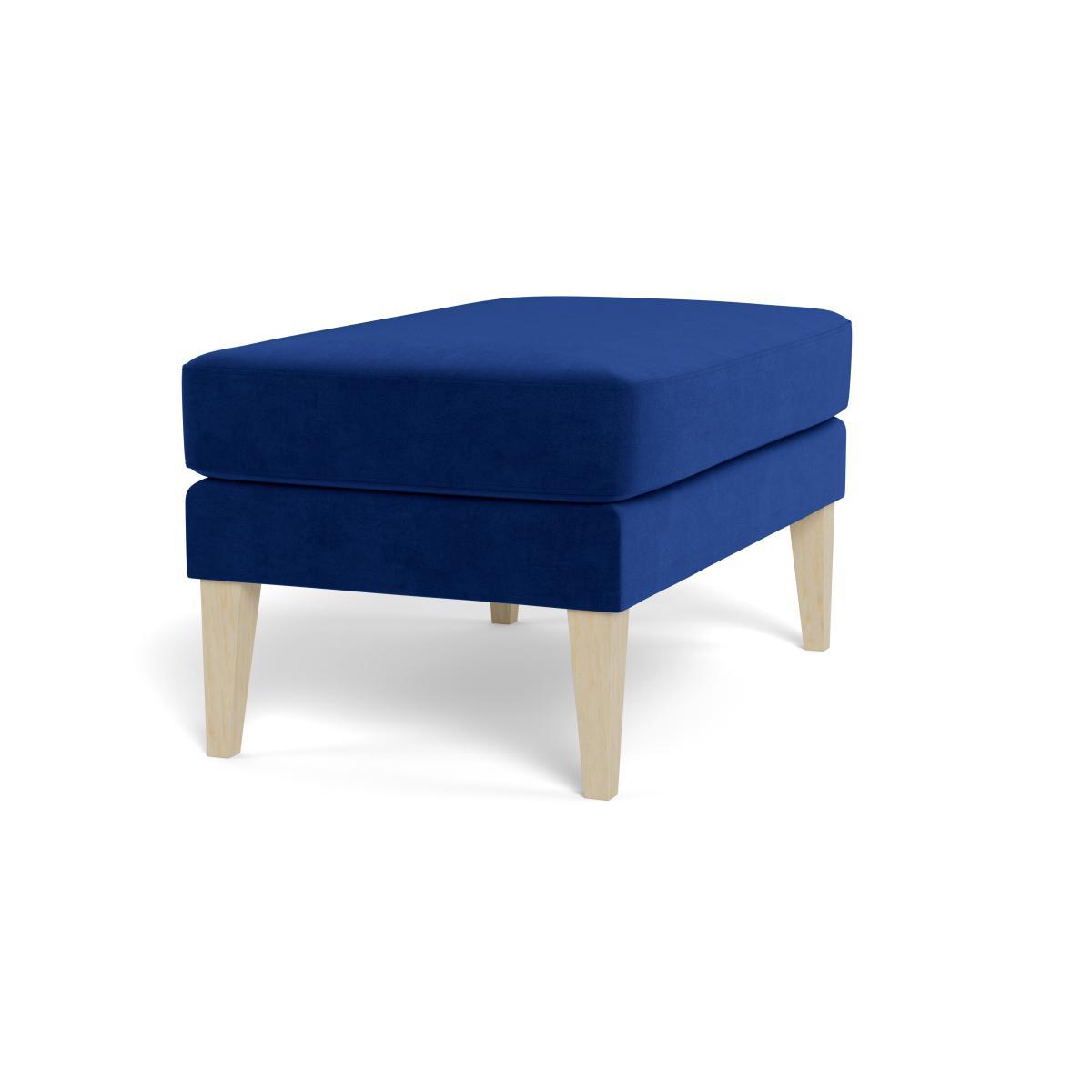Heal's Richmond Ottoman Smart Luxe Velvet Azure Black Feet - Heal's UK Furniture – image 2
