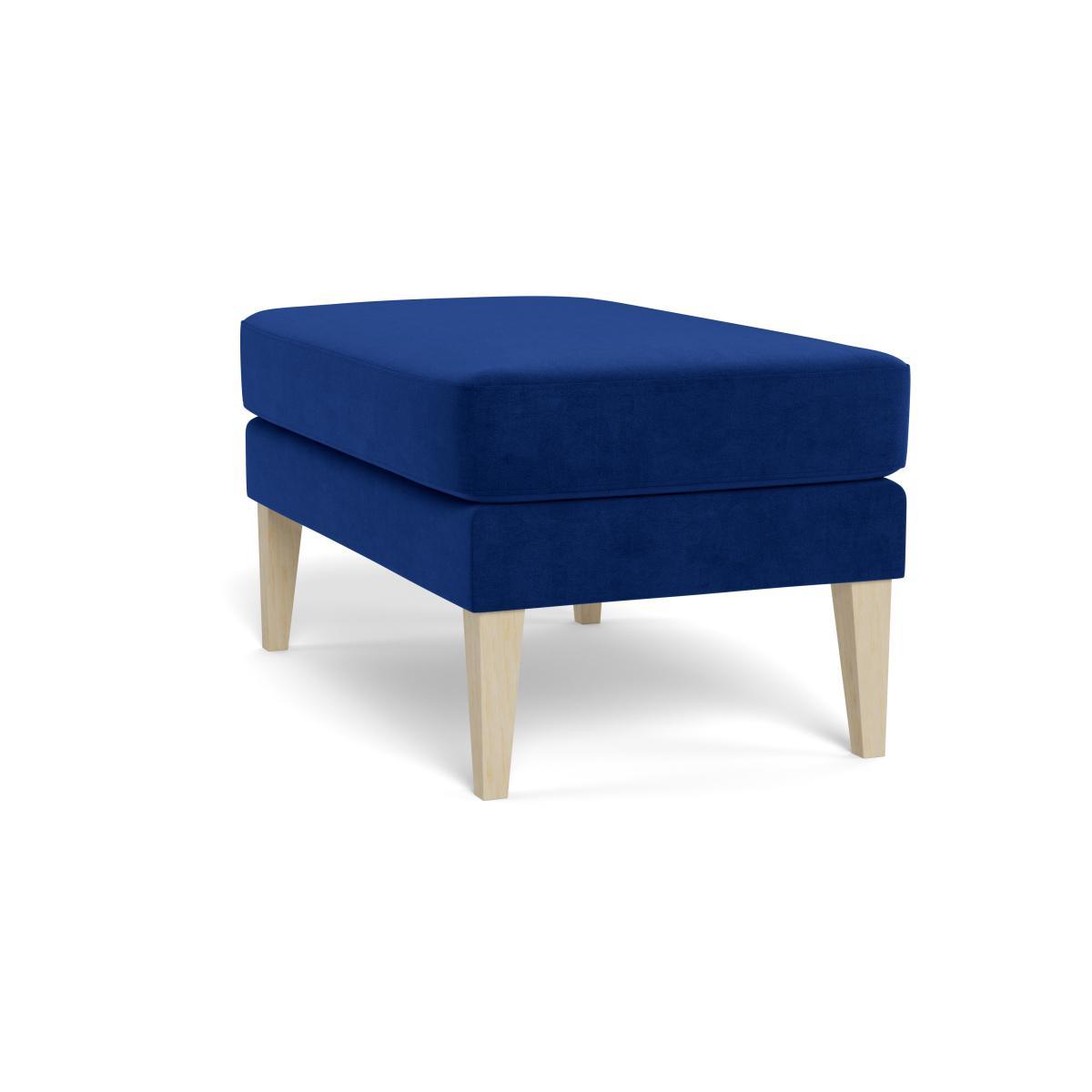 Heal's Richmond Ottoman Smart Luxe Velvet Azure Black Feet - Heal's UK Furniture – image 4