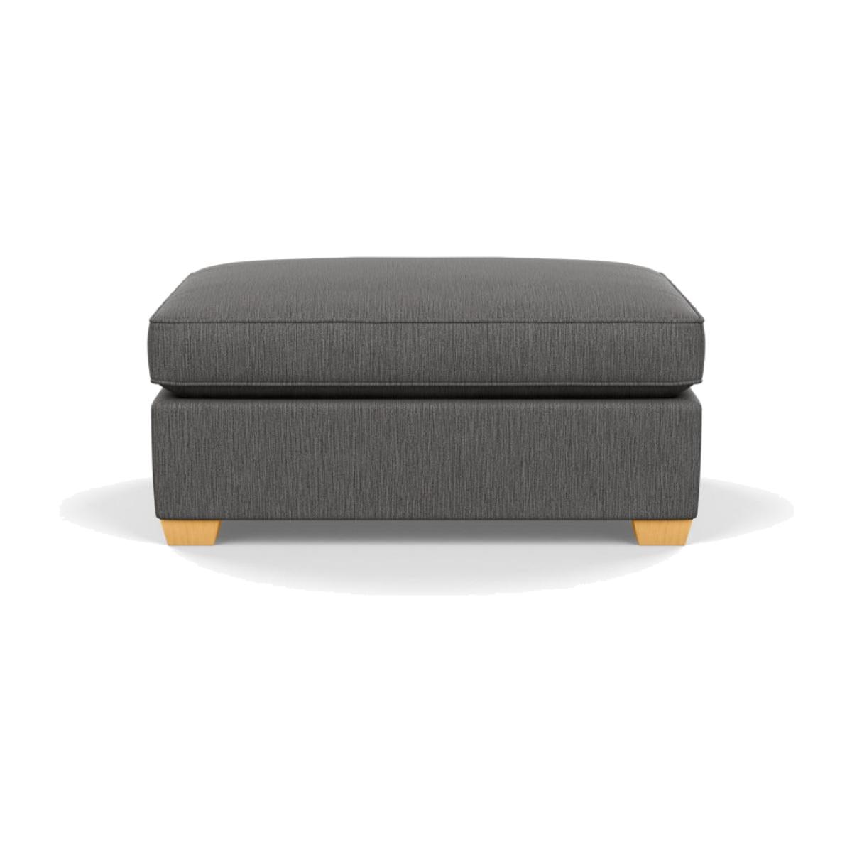 Heal's Torino Footstool Smart Linen Mix Grey Mid Brown Feet - Heal's UK Furniture
