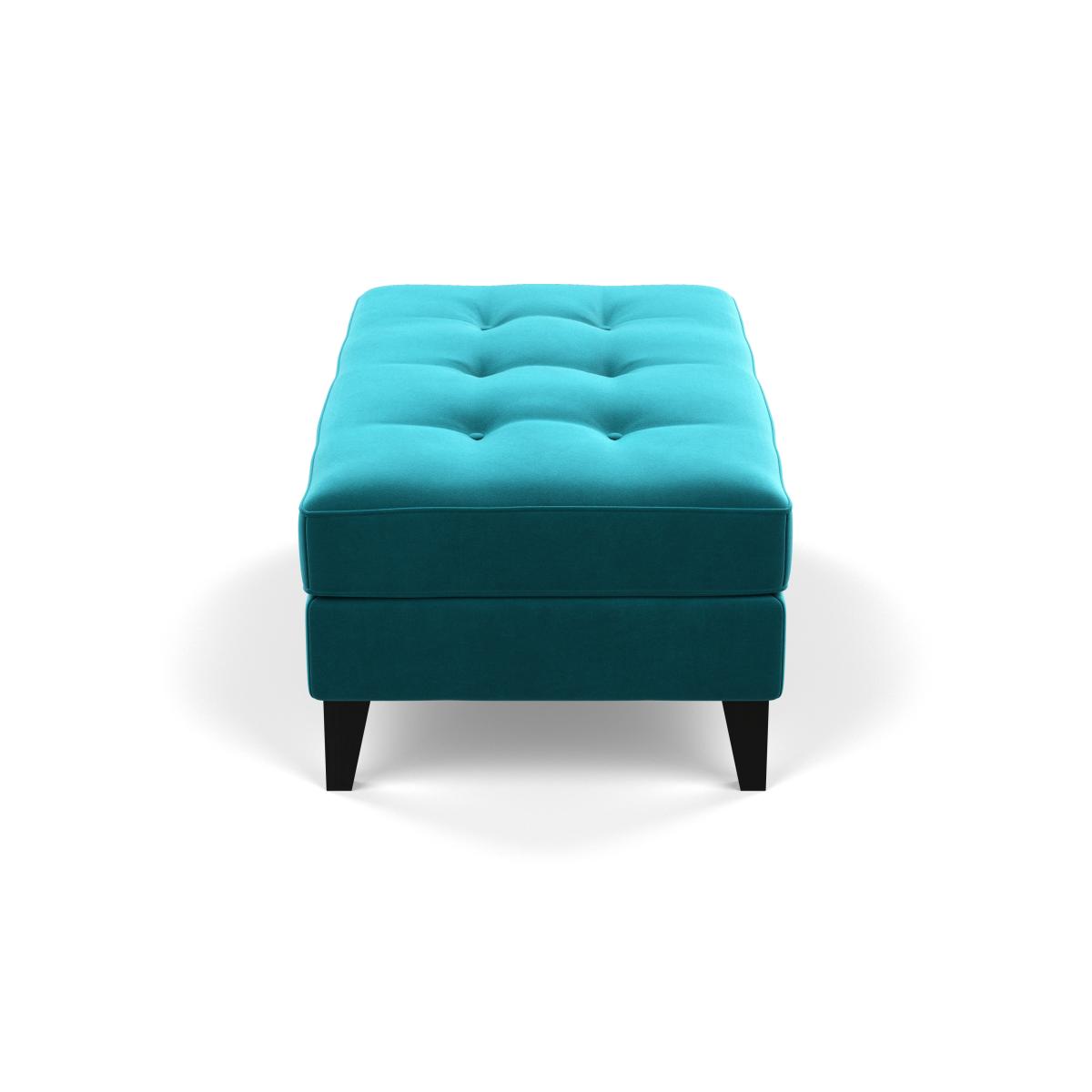Heal's Mistral Footstool Velvet Petrol Natural Feet - Heal's UK Furniture – image 4