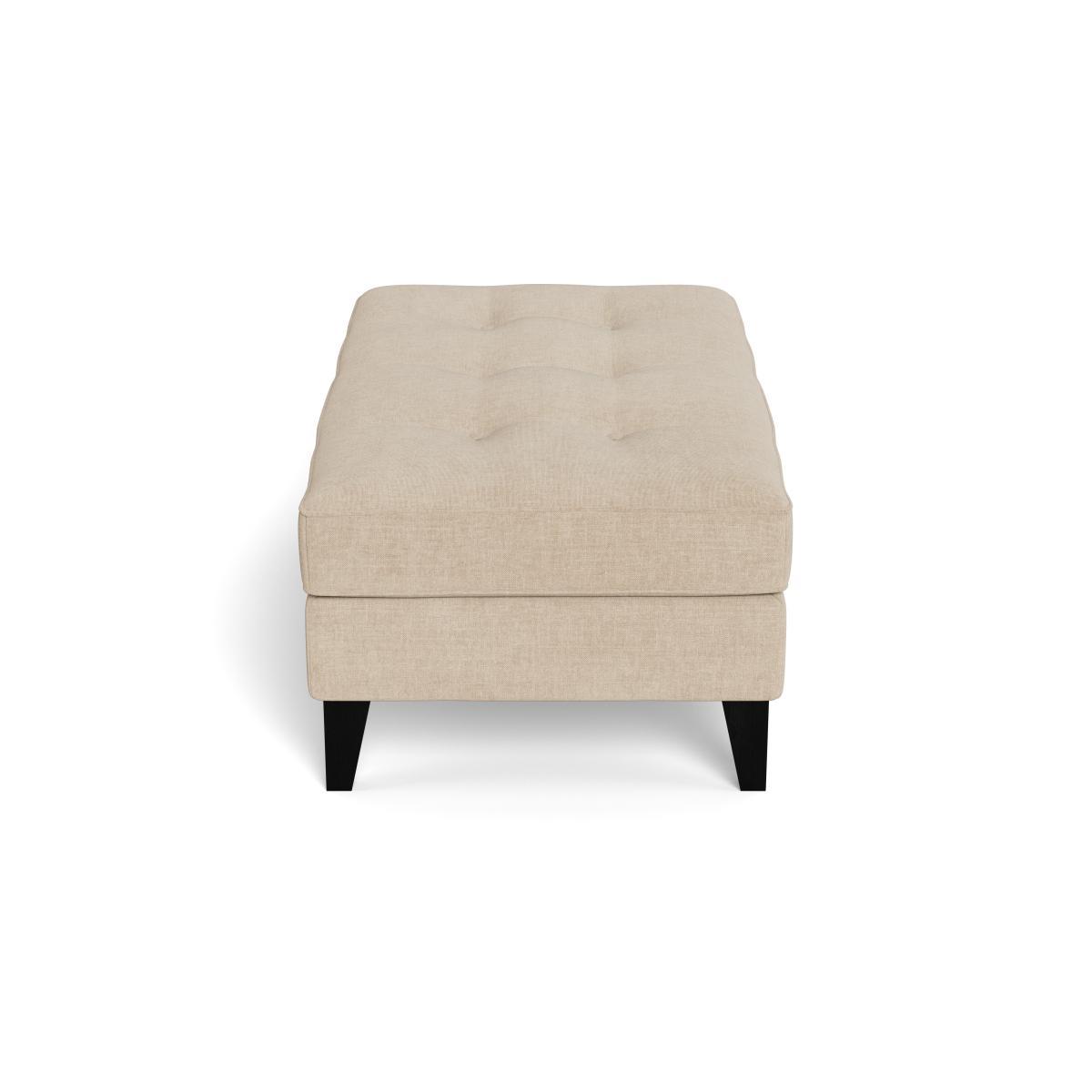 Heal's Mistral Footstool Brushed Cotton Oat Black Feet - Heal's UK Furniture – image 3
