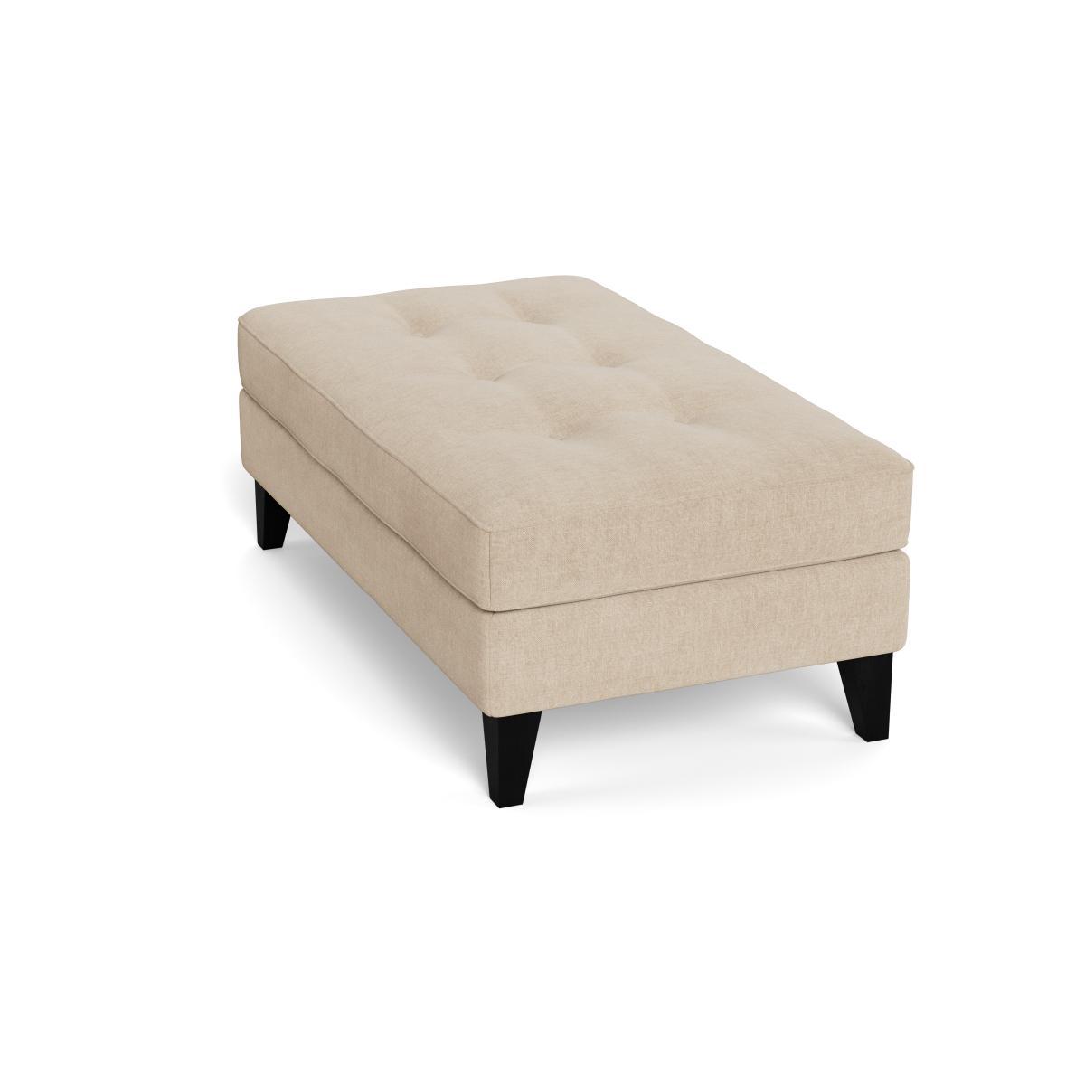 Heal's Mistral Footstool Brushed Cotton Oat Black Feet - Heal's UK Furniture – image 4