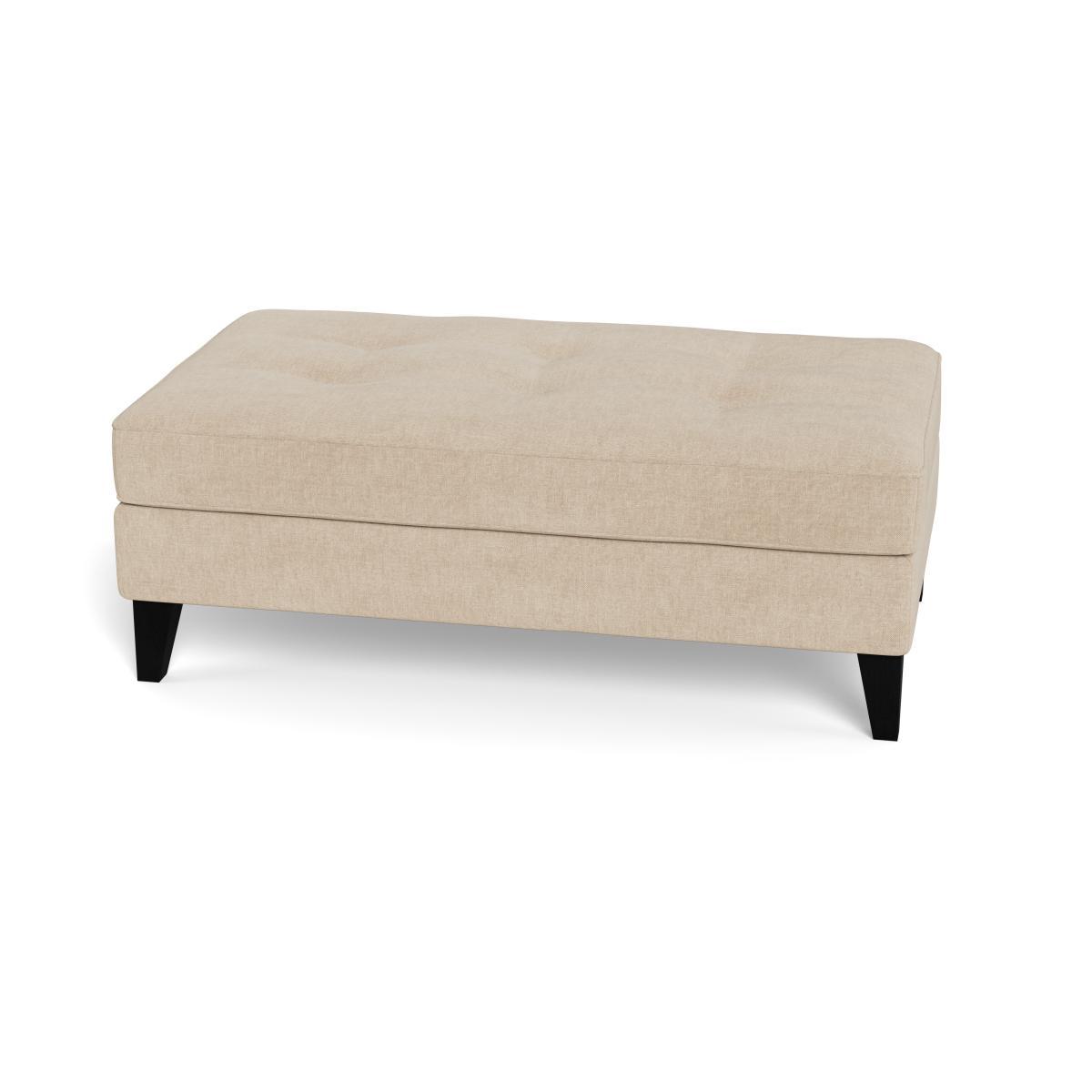 Heal's Mistral Footstool Brushed Cotton Oat Black Feet - Heal's UK Furniture – image 5
